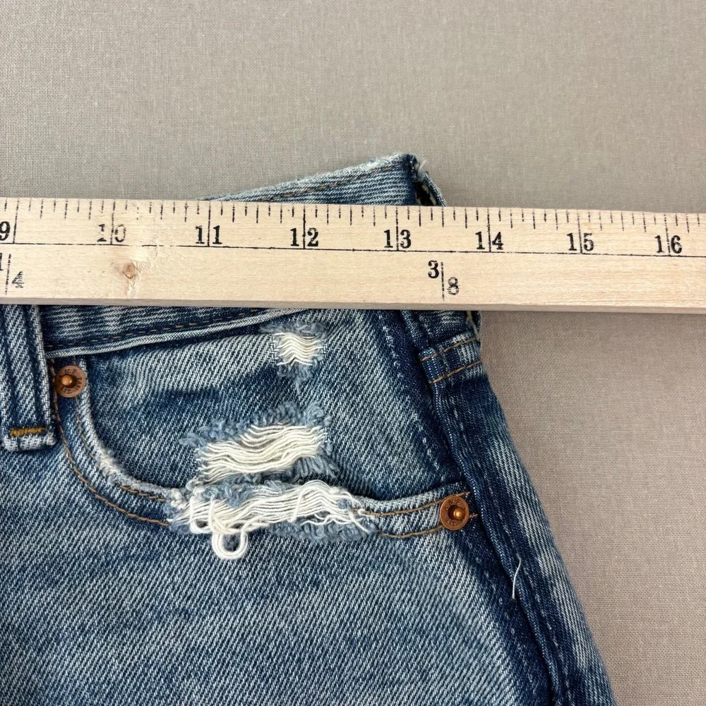 Abercrombie & Fitch Zoe Vintage Mini Skirt Womens 26/2‎ Blue Denim Distressed
